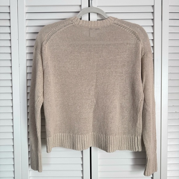 Madewell Linen Drop-Shoulder Relaxed Fit Crewneck Sweater Cream Size XS - Picture 5 of 7